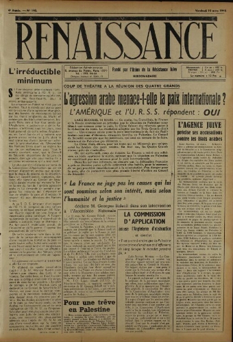 La Nouvelle Renaissance  N°140 (19 mars 1948)